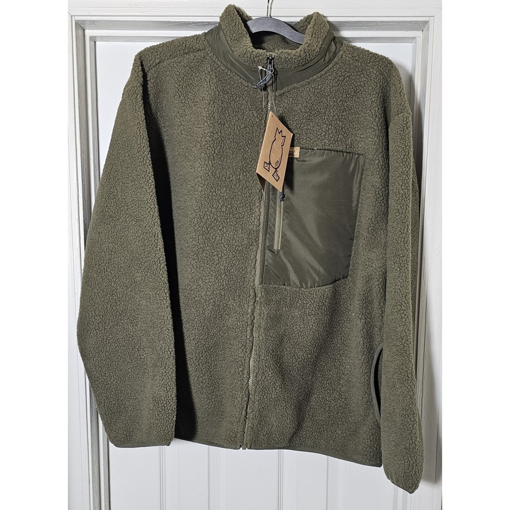 Dive Pile High Pile Fleece Pullover Men's Size 2XL Covert Green